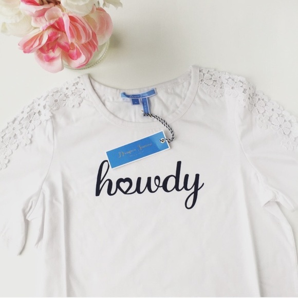 New Draper James Howdy Lace Tee - Picture 5 of 7